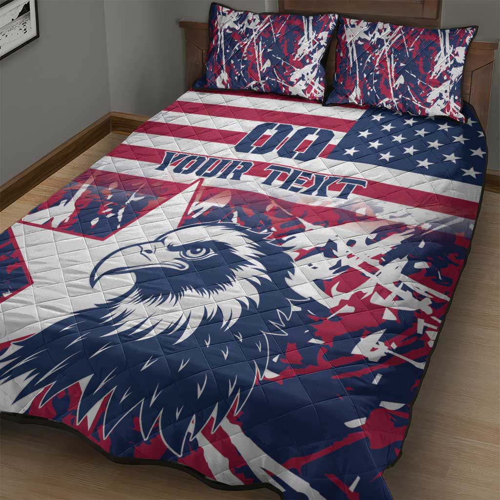 Custom USA Rugby Quilt Bed Set Pacific Go Eagles 2024 - Wonder Print Shop