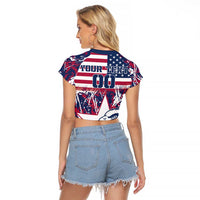 Custom USA Rugby Raglan Cropped T Shirt Pacific Go Eagles 2024 - Wonder Print Shop