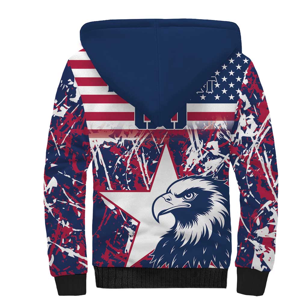 Custom USA Rugby Sherpa Hoodie Pacific Go Eagles 2024 - Wonder Print Shop