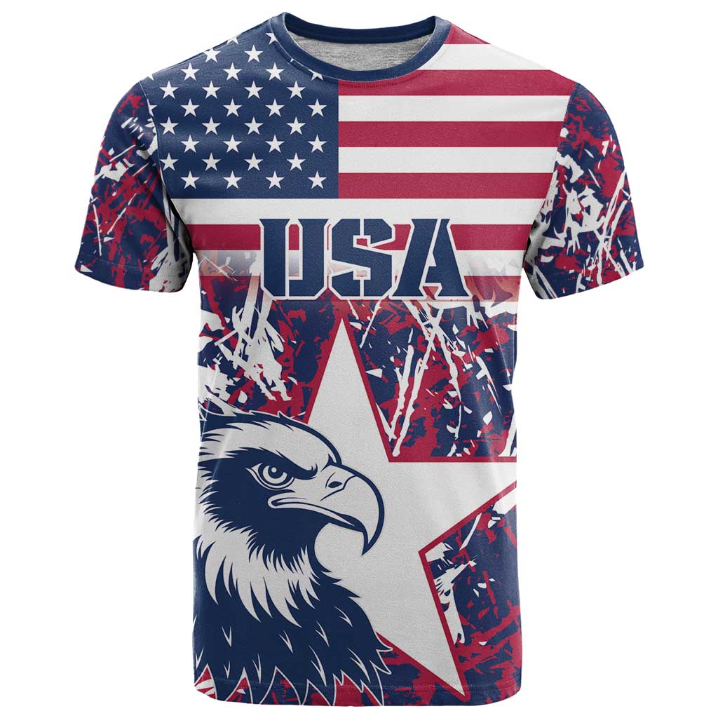 Custom USA Rugby T Shirt Pacific Go Eagles 2024 - Wonder Print Shop
