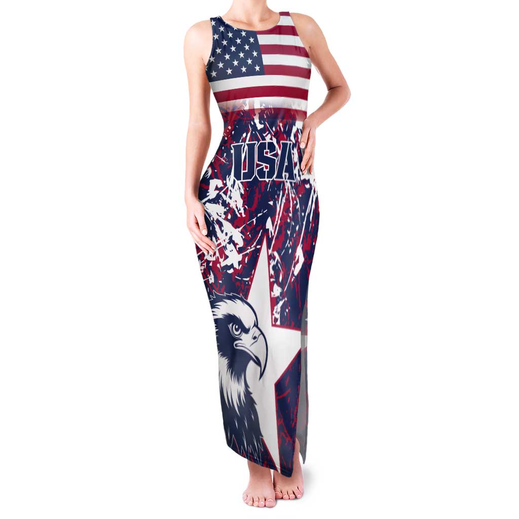 Custom USA Rugby Tank Maxi Dress Pacific Go Eagles 2024 - Wonder Print Shop