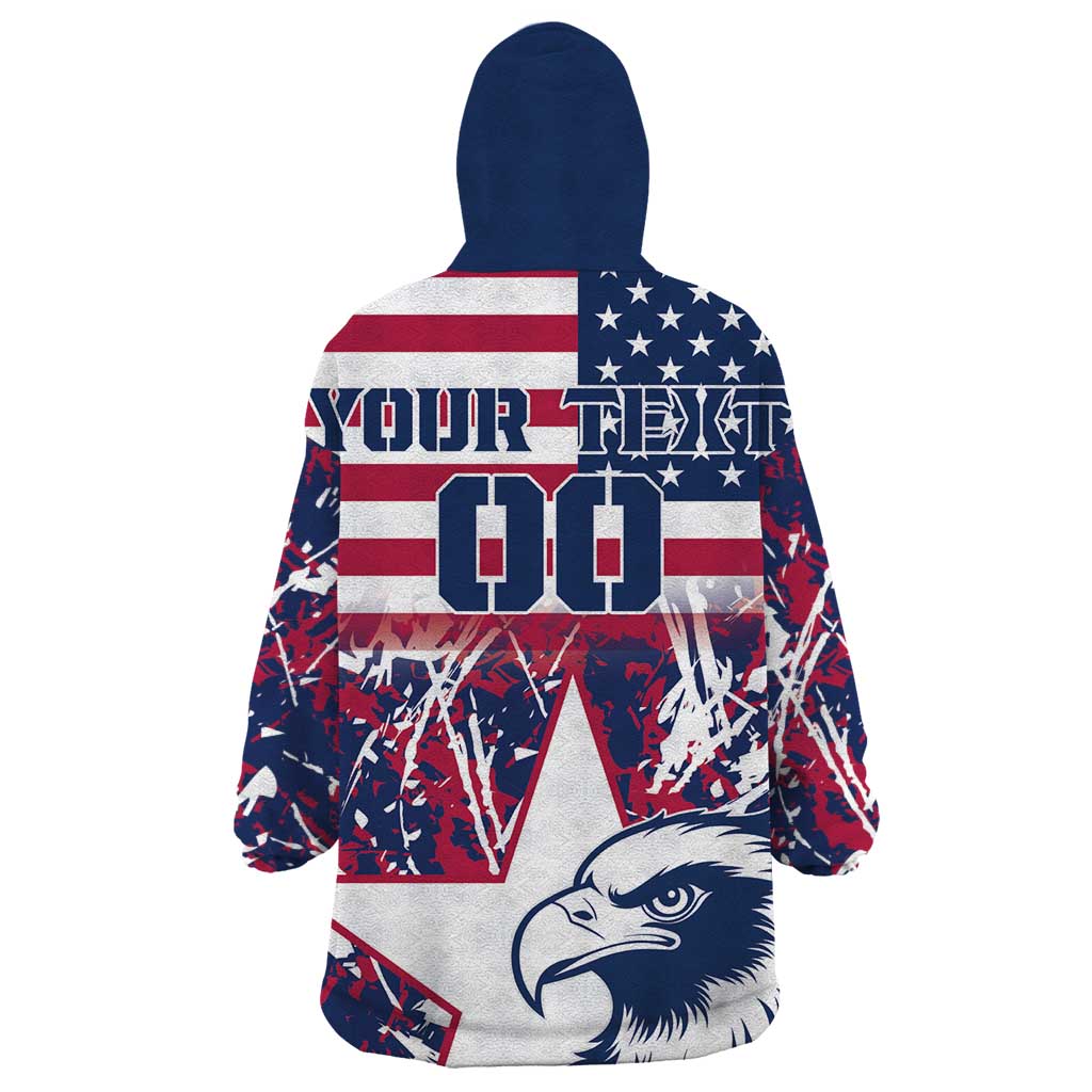 Custom USA Rugby Wearable Blanket Hoodie Pacific Go Eagles 2024 - Wonder Print Shop