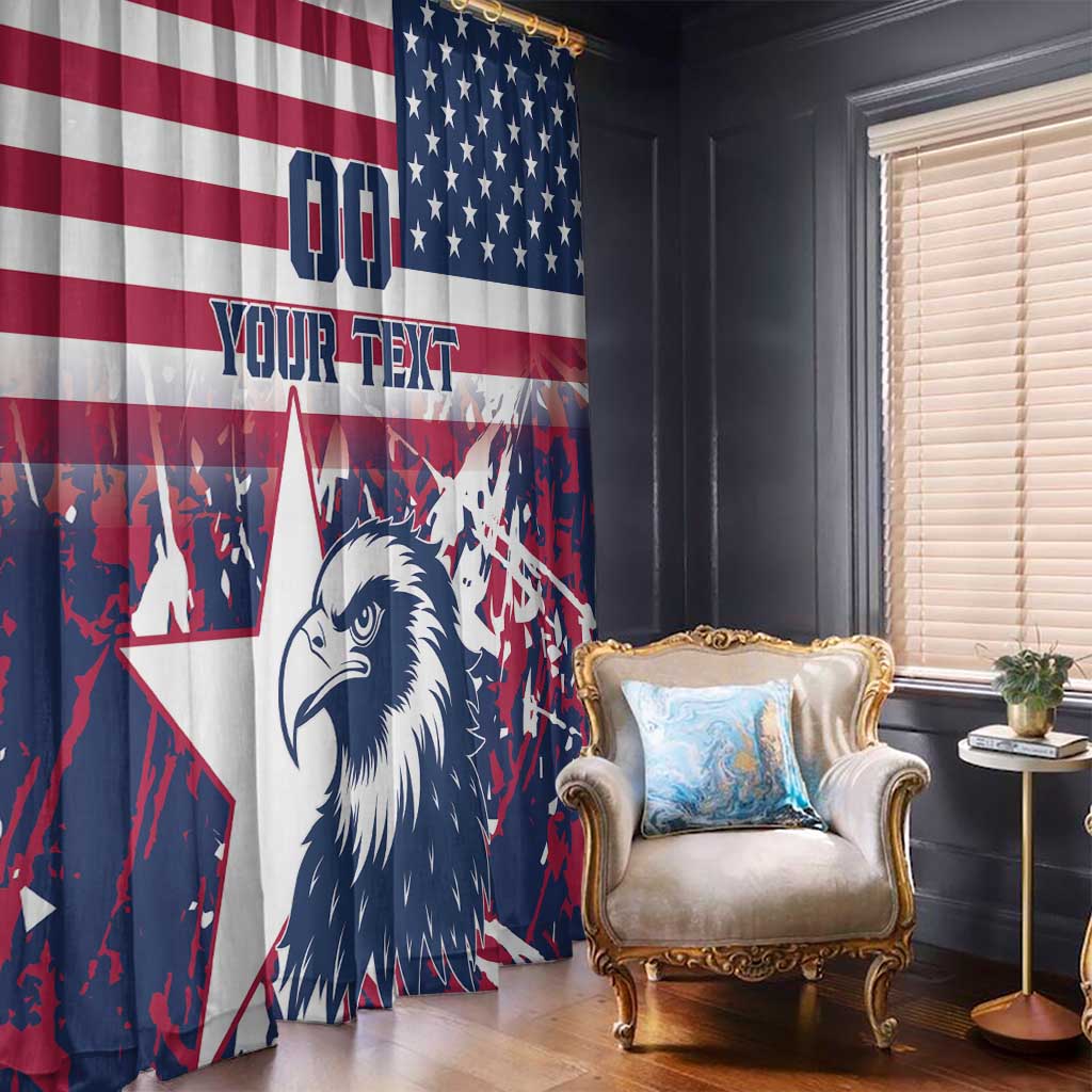 Custom USA Rugby Window Curtain Pacific Go Eagles 2024 - Wonder Print Shop