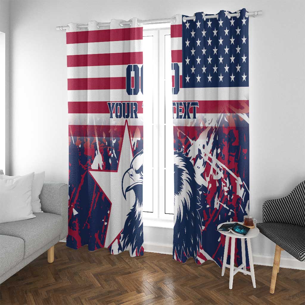 Custom USA Rugby Window Curtain Pacific Go Eagles 2024 - Wonder Print Shop