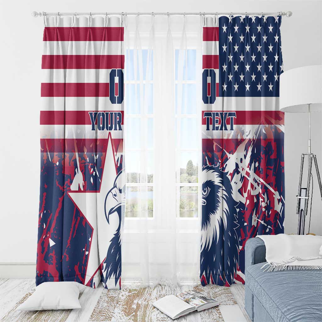 Custom USA Rugby Window Curtain Pacific Go Eagles 2024 - Wonder Print Shop