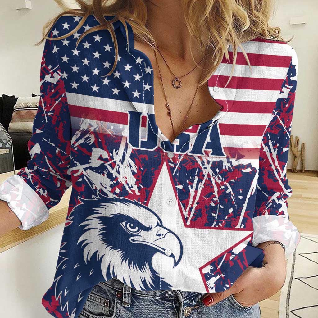 Custom USA Rugby Women Casual Shirt Pacific Go Eagles 2024 - Wonder Print Shop