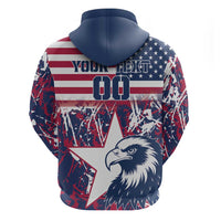 Custom USA Rugby Zip Hoodie Pacific Go Eagles 2024 - Wonder Print Shop