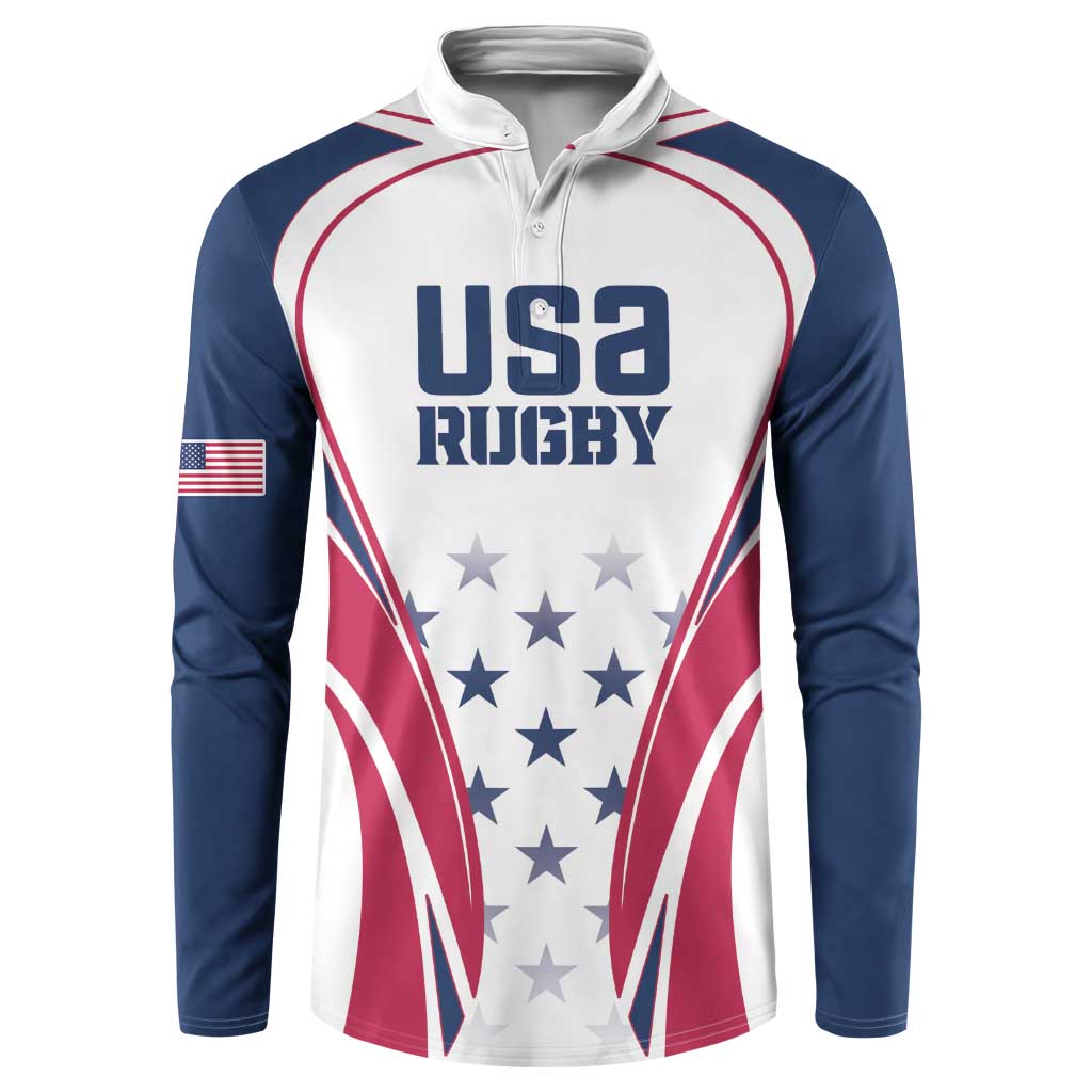 Custom USA Rugby Button Sweatshirt Simple Style - Wonder Print Shop