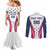 Custom USA Rugby Couples Matching Mermaid Dress and Long Sleeve Button Shirt Simple Style