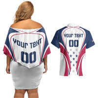 Custom USA Rugby Couples Matching Off Shoulder Short Dress and Hawaiian Shirt Simple Style - Wonder Print Shop