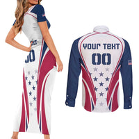 Custom USA Rugby Couples Matching Short Sleeve Bodycon Dress and Long Sleeve Button Shirt Simple Style - Wonder Print Shop