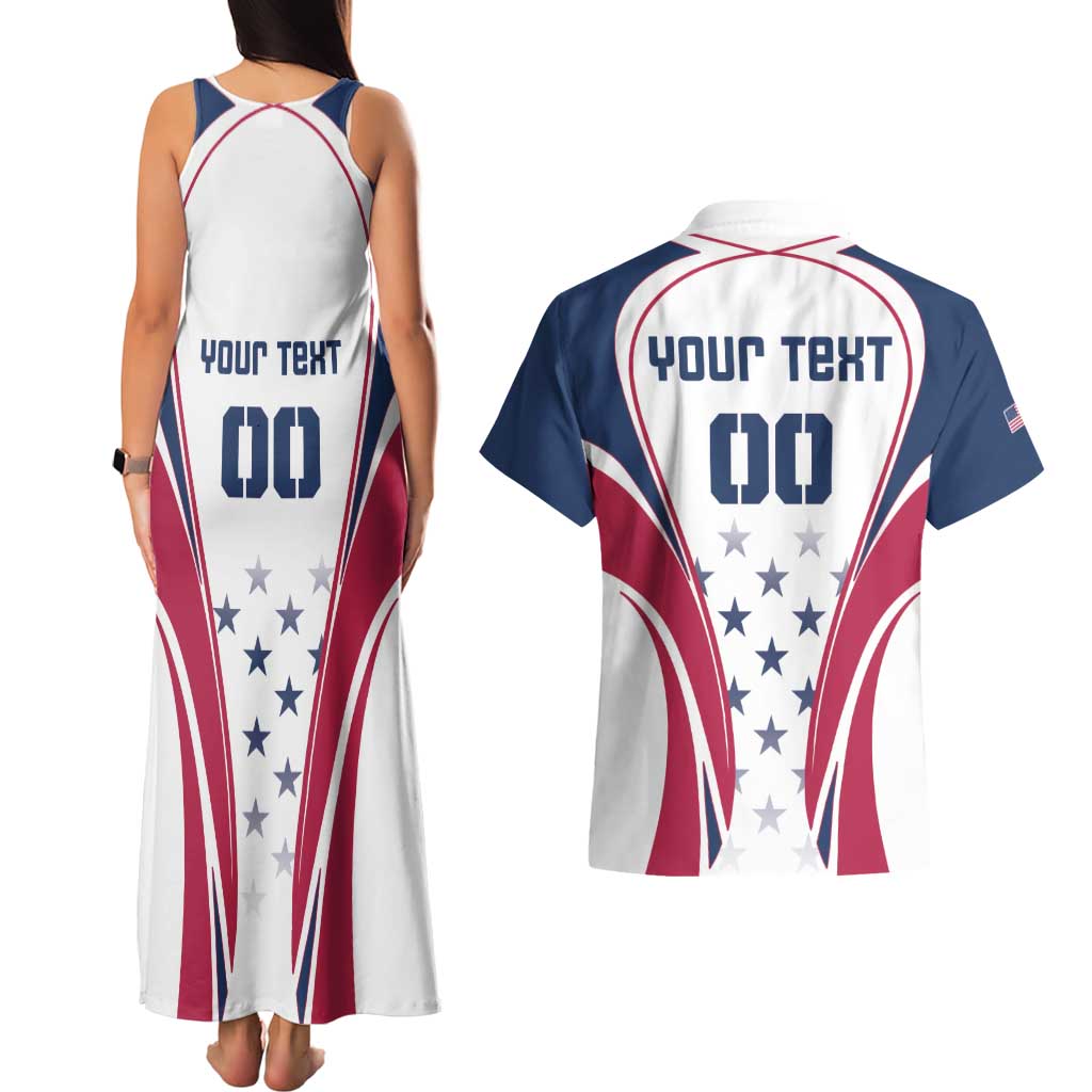 Custom USA Rugby Couples Matching Tank Maxi Dress and Hawaiian Shirt Simple Style - Wonder Print Shop