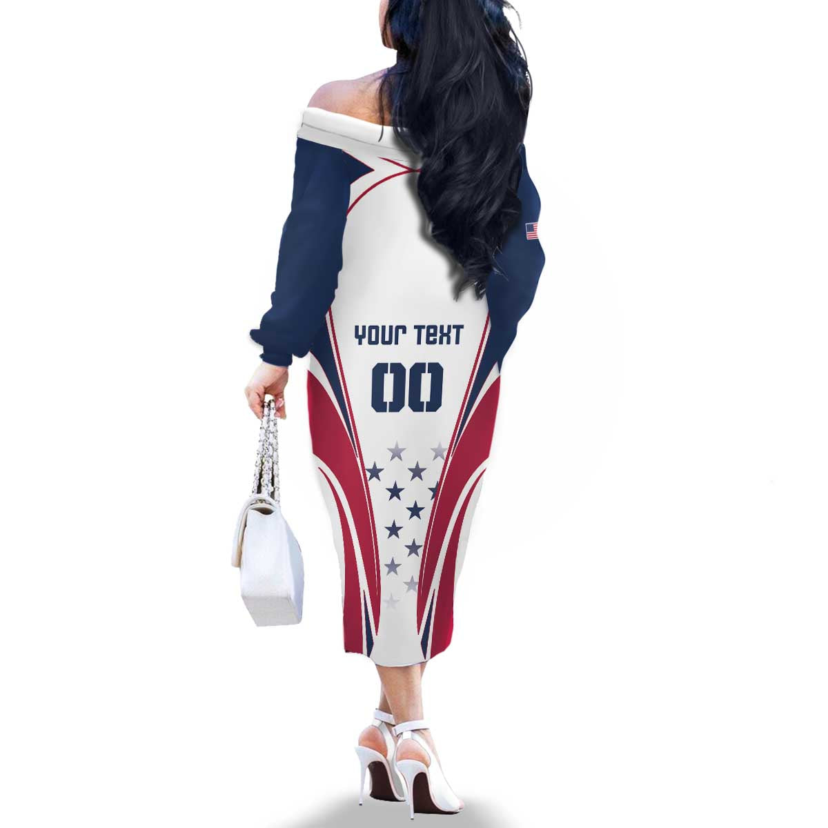 Custom USA Rugby Family Matching Off The Shoulder Long Sleeve Dress and Hawaiian Shirt Simple Style - Wonder Print Shop