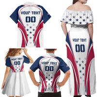Custom USA Rugby Family Matching Off Shoulder Maxi Dress and Hawaiian Shirt Simple Style - Wonder Print Shop