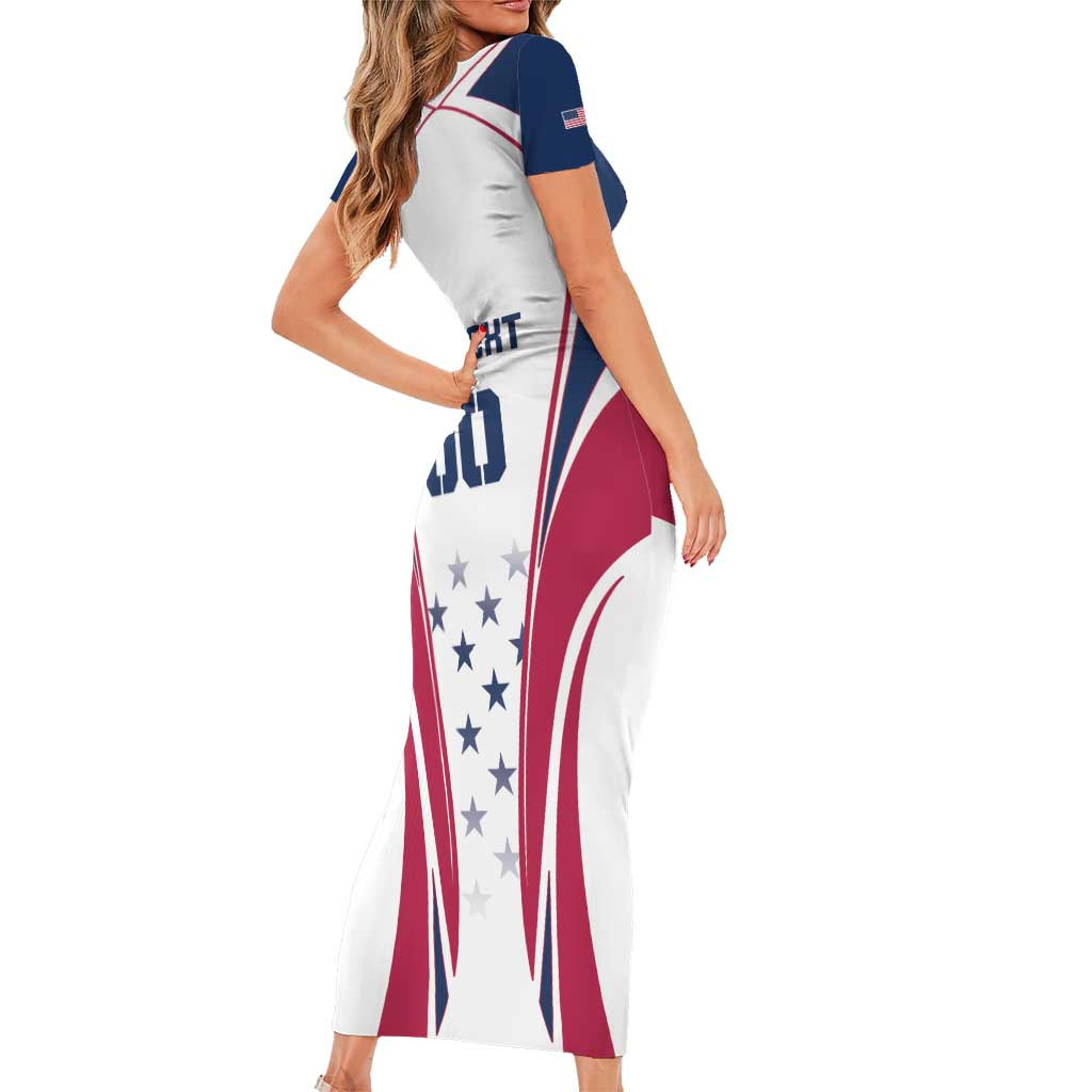 Custom USA Rugby Family Matching Short Sleeve Bodycon Dress and Hawaiian Shirt Simple Style - Wonder Print Shop