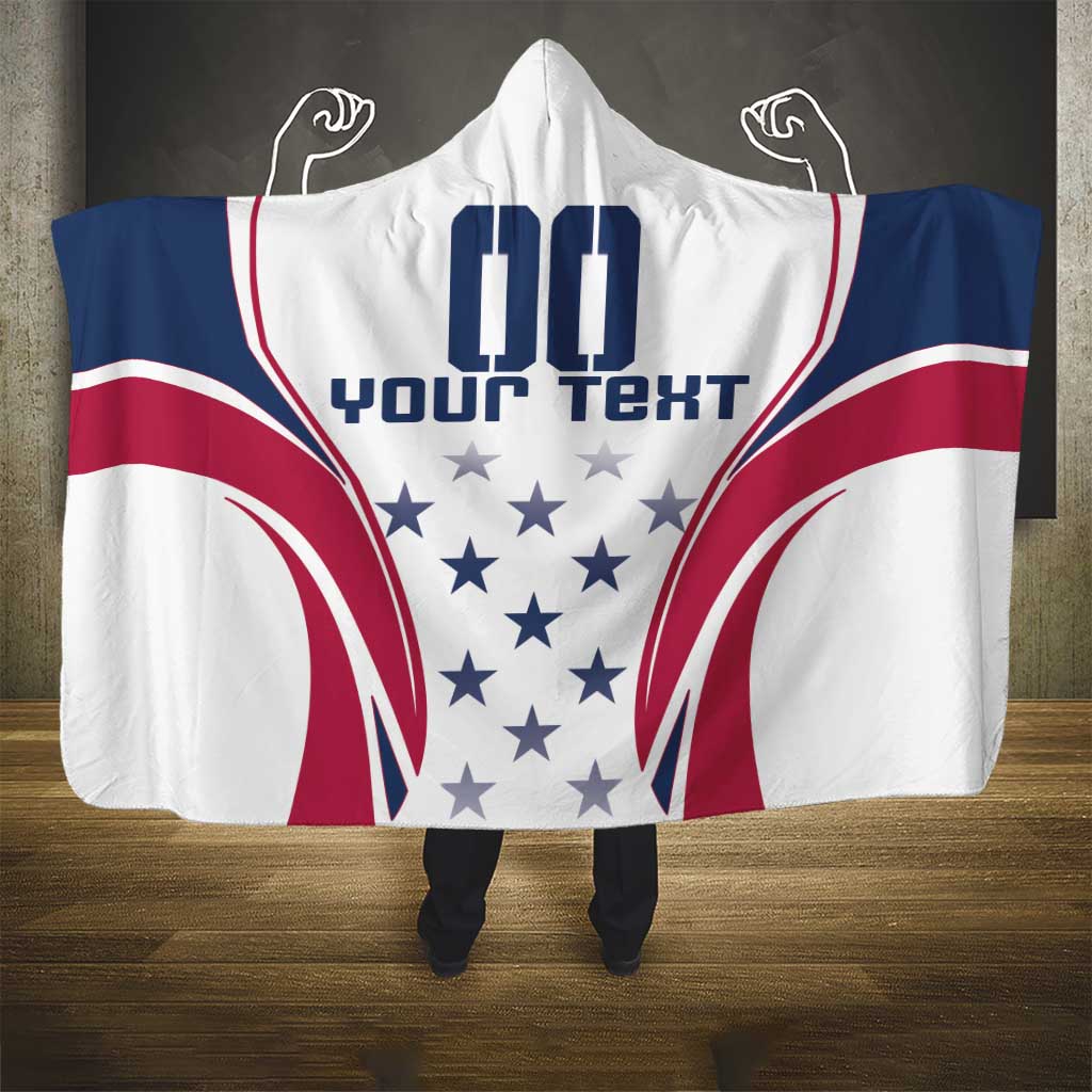Custom USA Rugby Hooded Blanket Simple Style