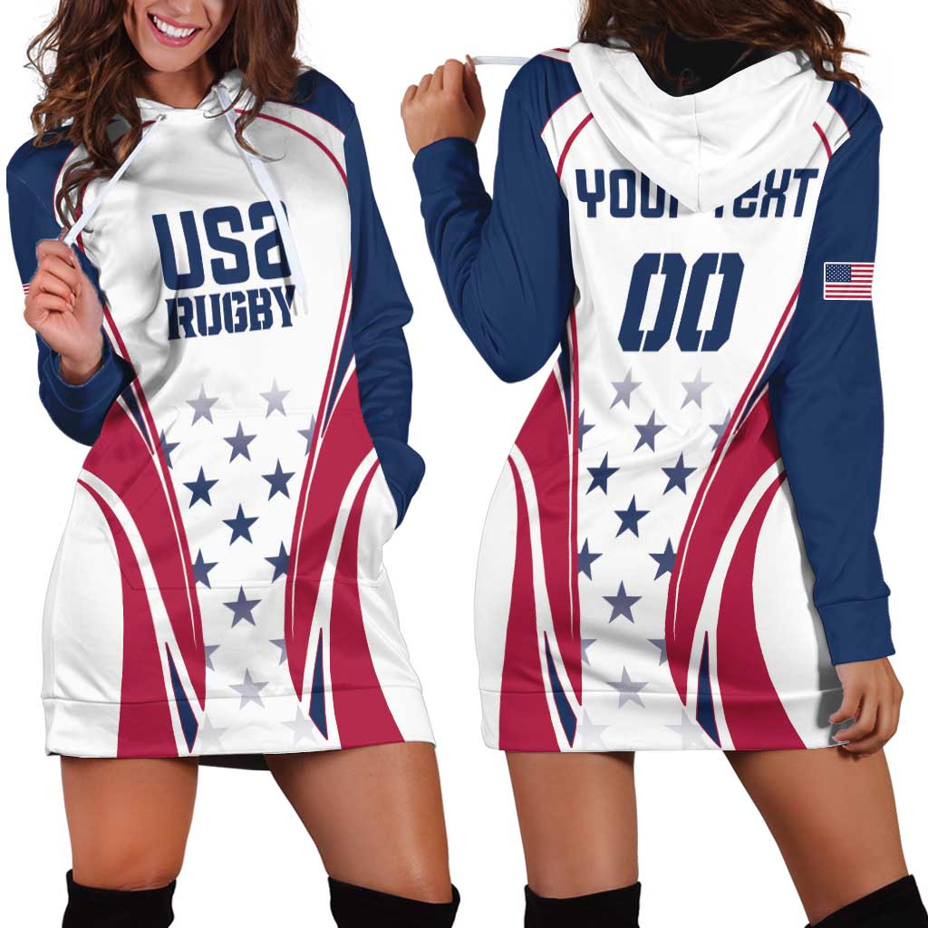 Custom USA Rugby Hoodie Dress Simple Style - Wonder Print Shop
