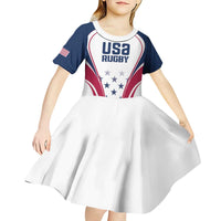 Custom USA Rugby Kid Short Sleeve Dress Simple Style - Wonder Print Shop