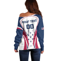 Custom USA Rugby Off Shoulder Sweater Simple Style - Wonder Print Shop