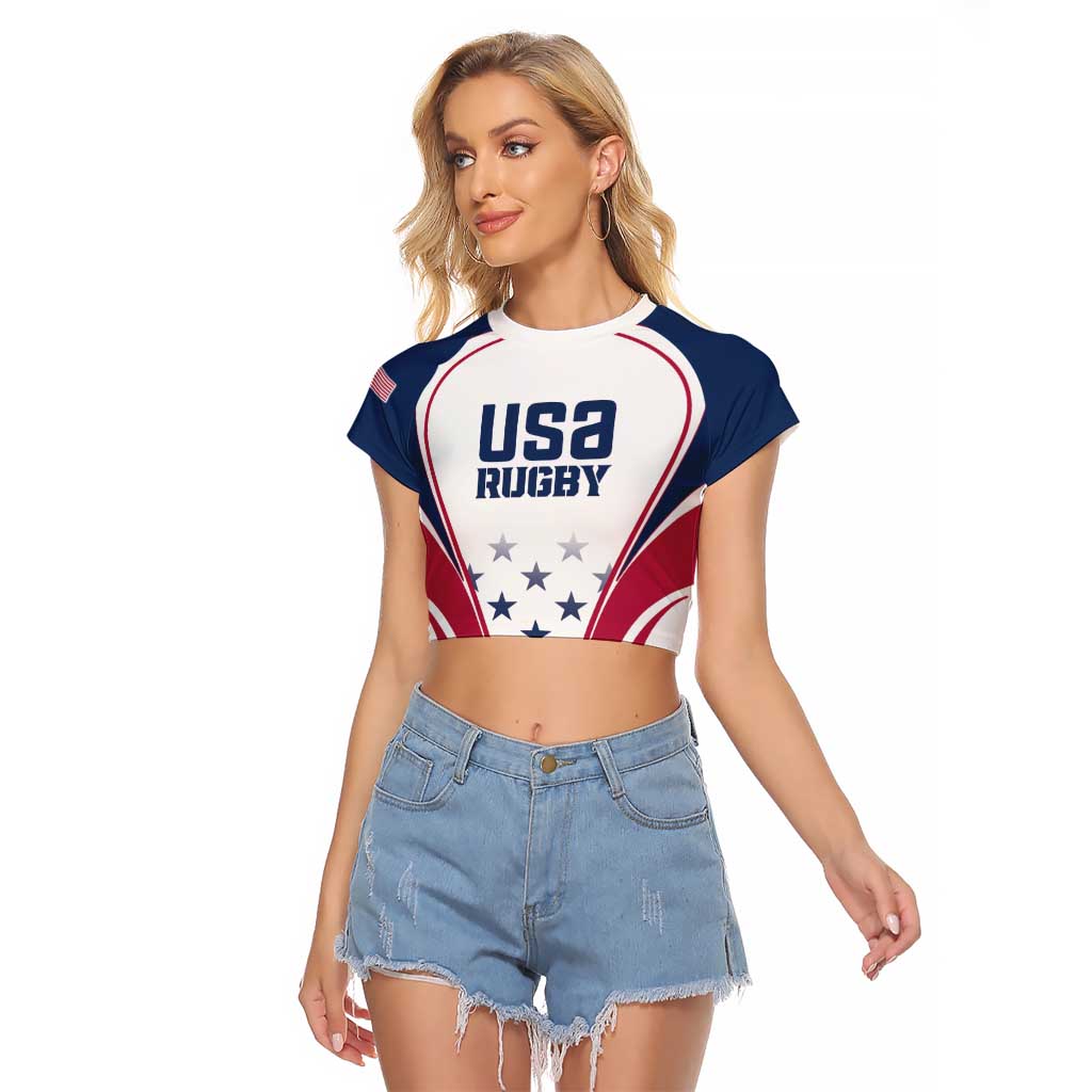 Custom USA Rugby Raglan Cropped T Shirt Simple Style - Wonder Print Shop