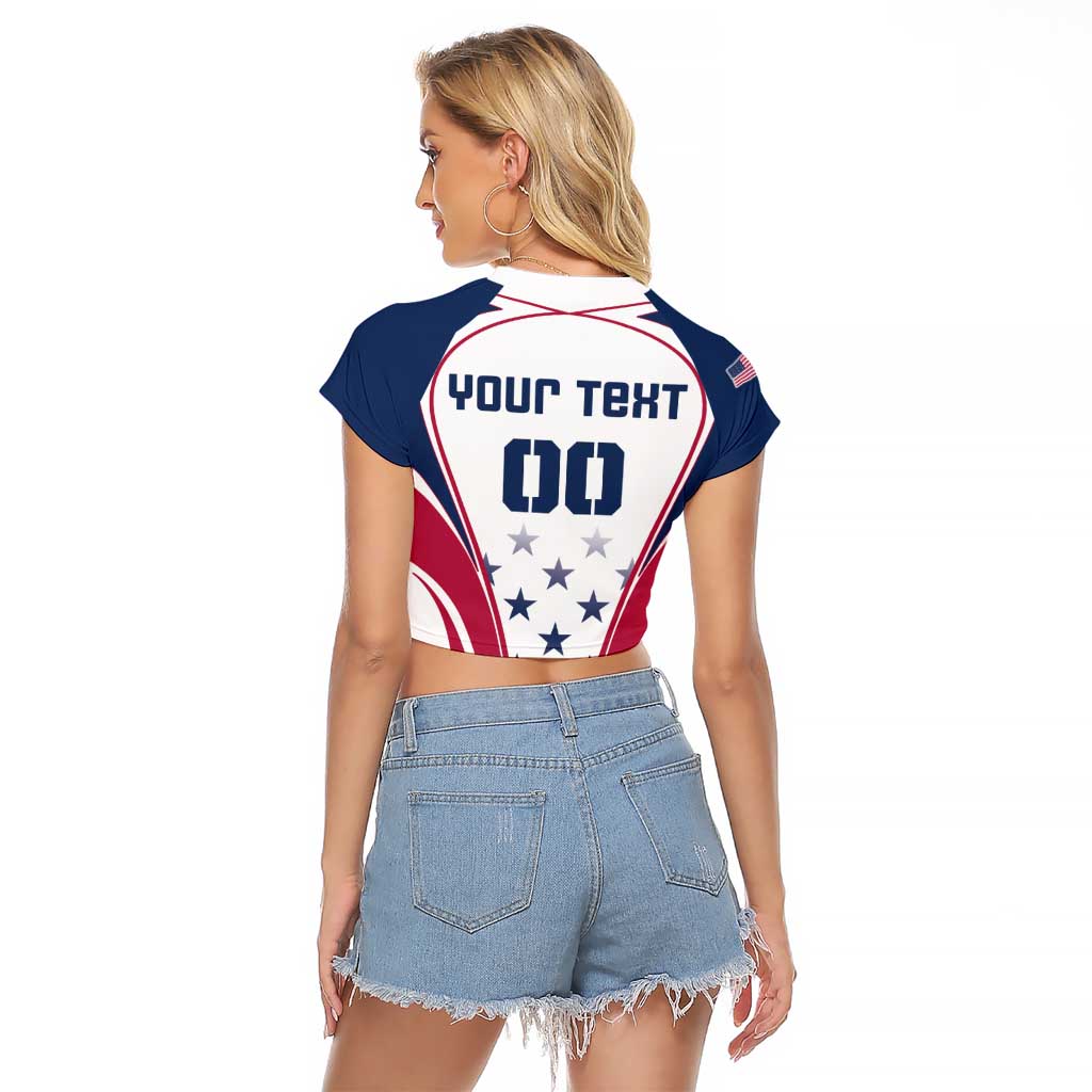 Custom USA Rugby Raglan Cropped T Shirt Simple Style - Wonder Print Shop
