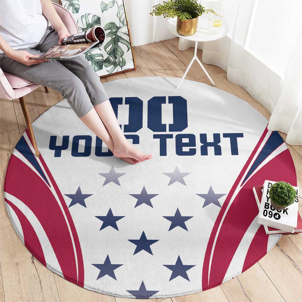 Custom USA Rugby Round Carpet Simple Style