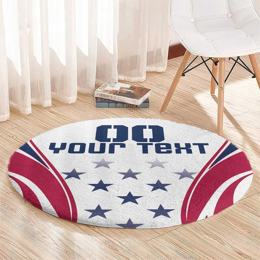 Custom USA Rugby Round Carpet Simple Style