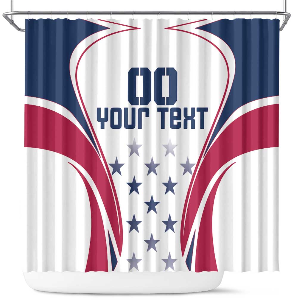 Custom USA Rugby Shower Curtain Simple Style