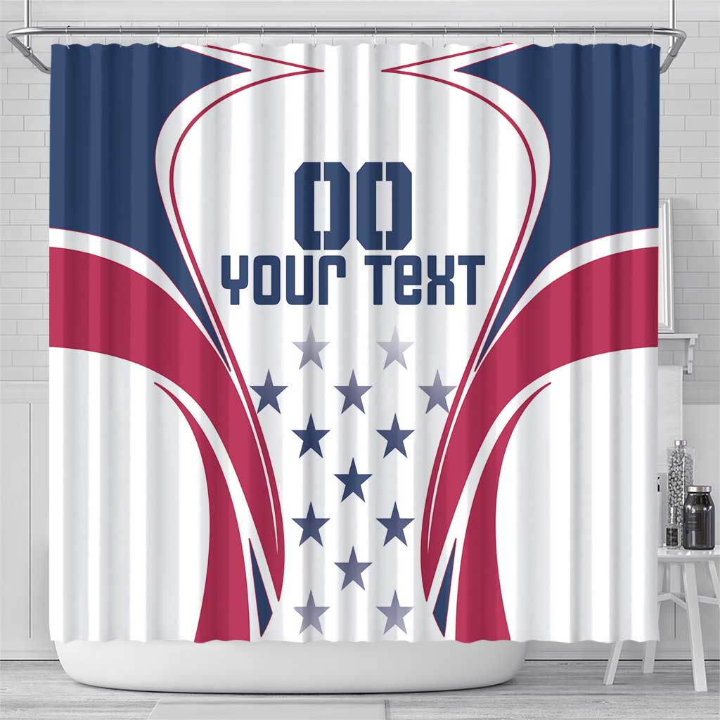 Custom USA Rugby Shower Curtain Simple Style