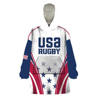 Custom USA Rugby Wearable Blanket Hoodie Simple Style - Wonder Print Shop