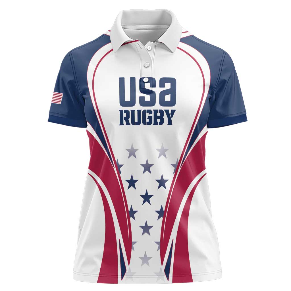 Custom USA Rugby Women Polo Shirt Simple Style - Wonder Print Shop