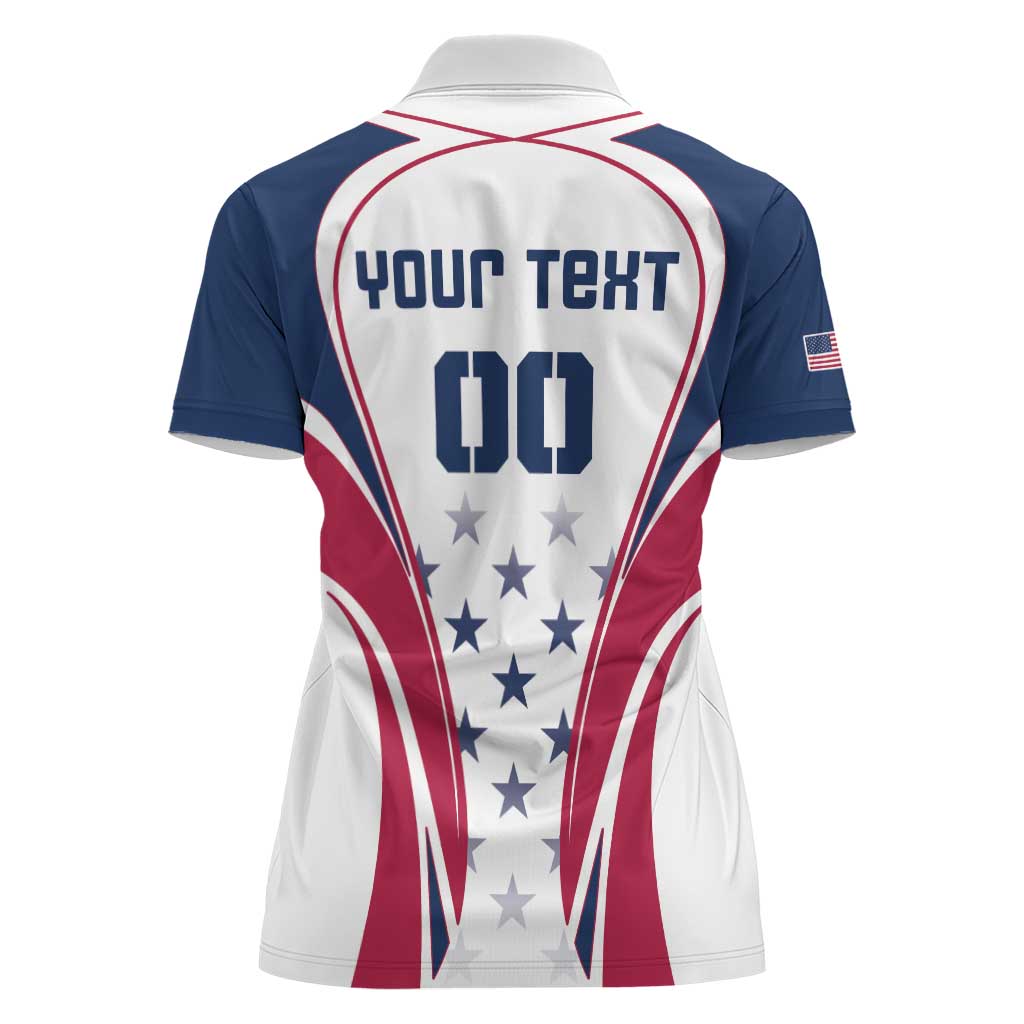 Custom USA Rugby Women Polo Shirt Simple Style - Wonder Print Shop