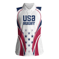 Custom USA Rugby Women Sleeveless Polo Shirt Simple Style - Wonder Print Shop