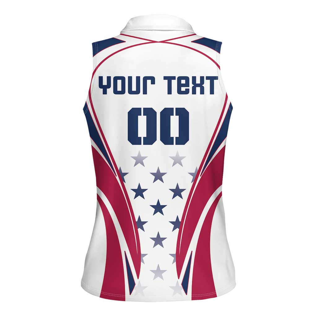 Custom USA Rugby Women Sleeveless Polo Shirt Simple Style - Wonder Print Shop