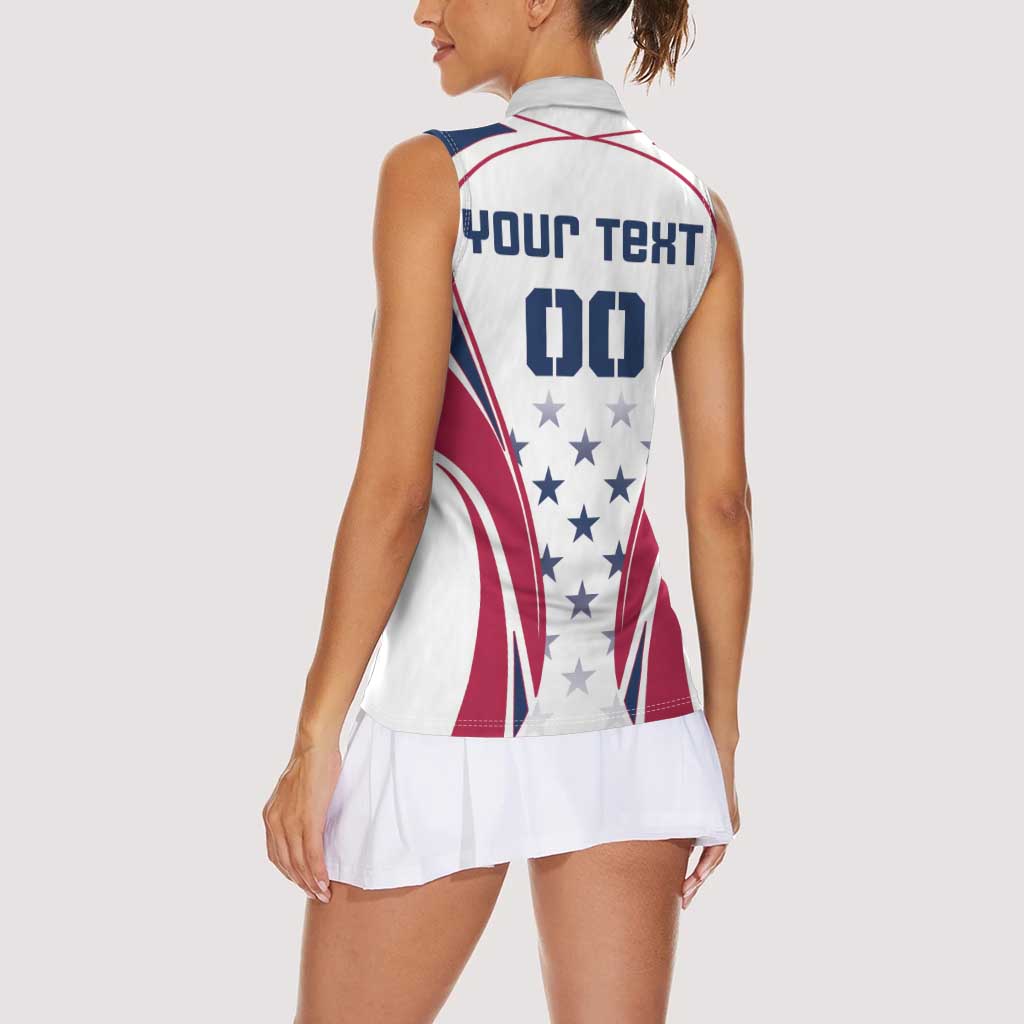Custom USA Rugby Women Sleeveless Polo Shirt Simple Style - Wonder Print Shop