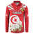 Personalized Tunisia Button Sweatshirt Jasmine Flower and Emblem - Wonder Print Shop