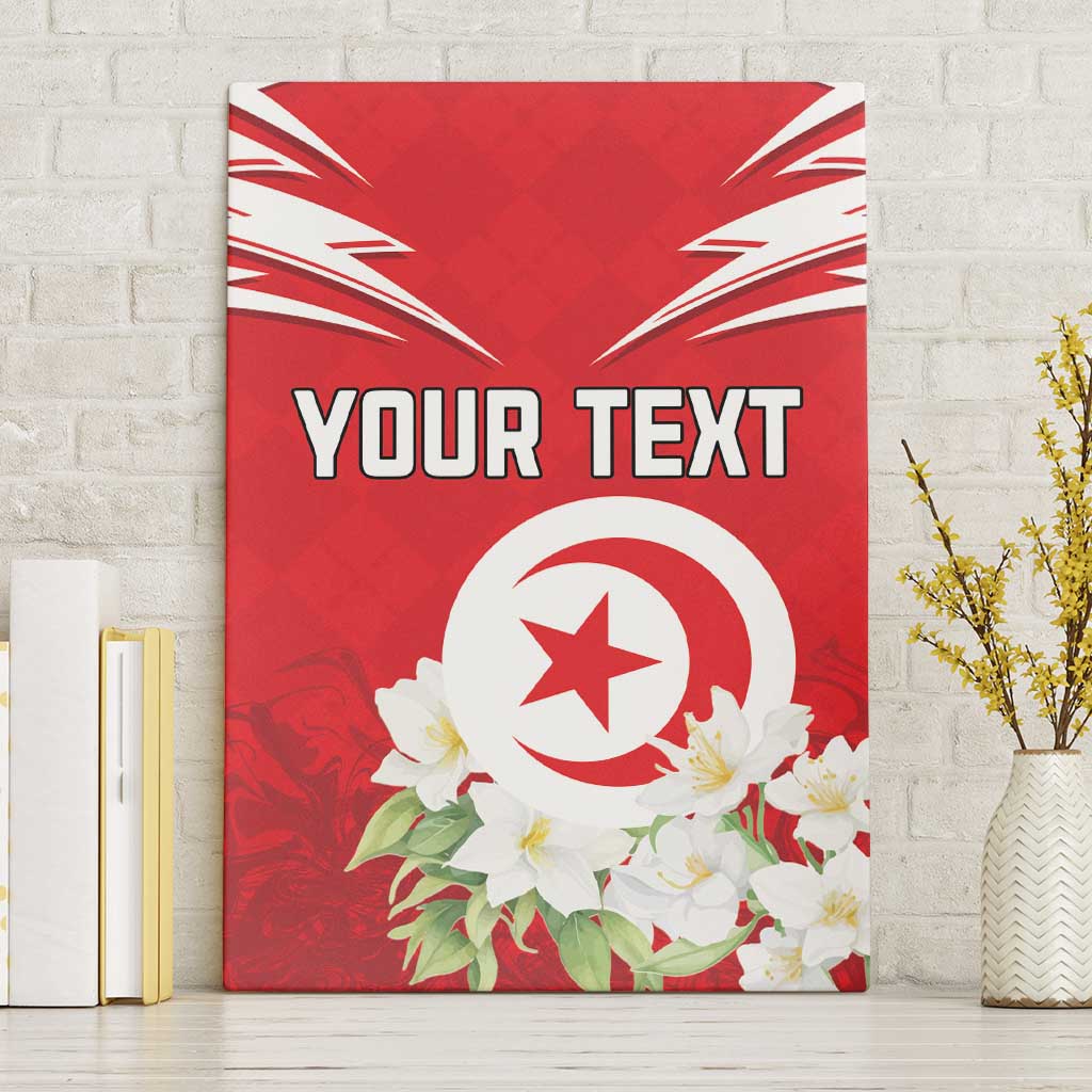 Personalized Tunisia Canvas Wall Art Jasmine Flower and Emblem - Wonder Print Shop