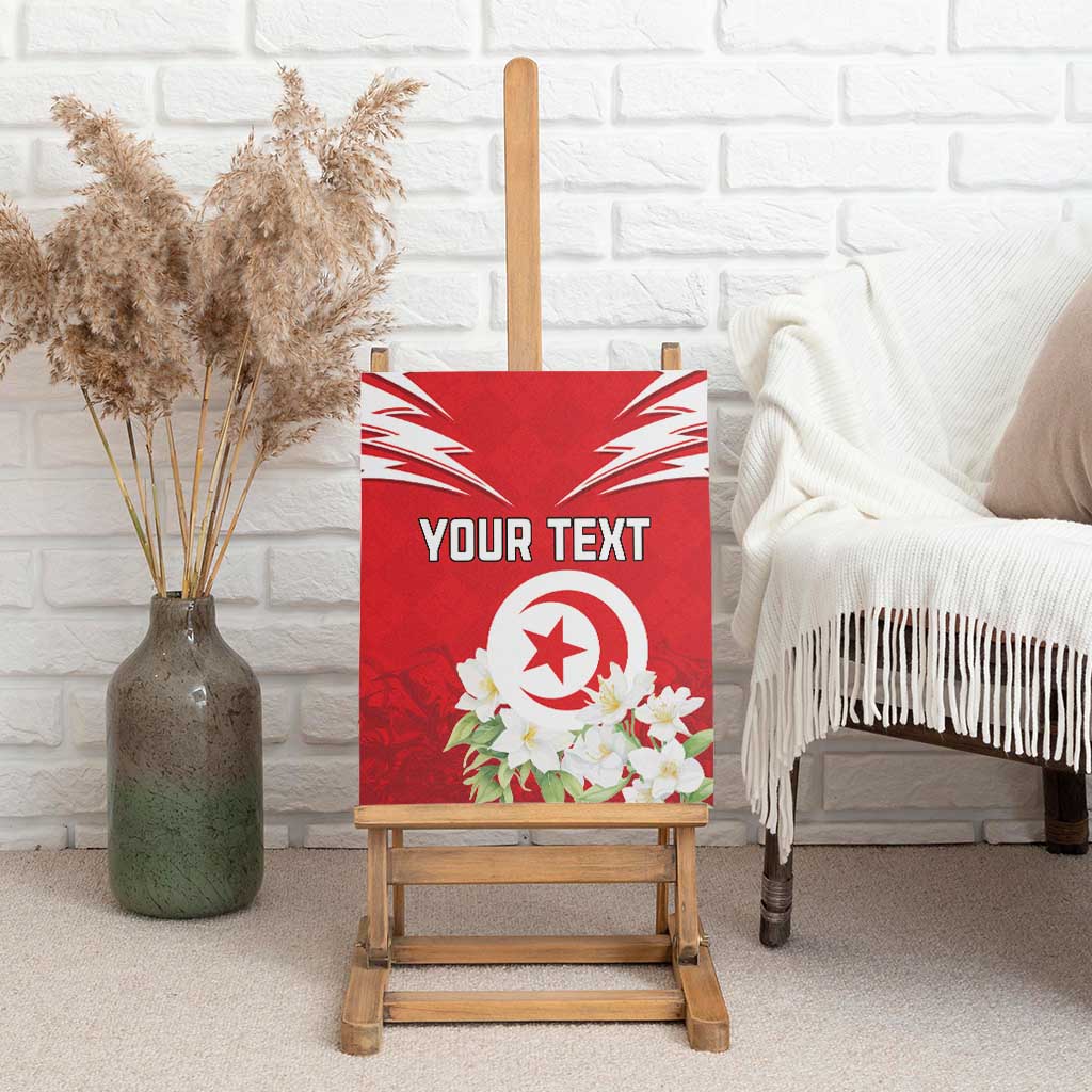 Personalized Tunisia Canvas Wall Art Jasmine Flower and Emblem - Wonder Print Shop