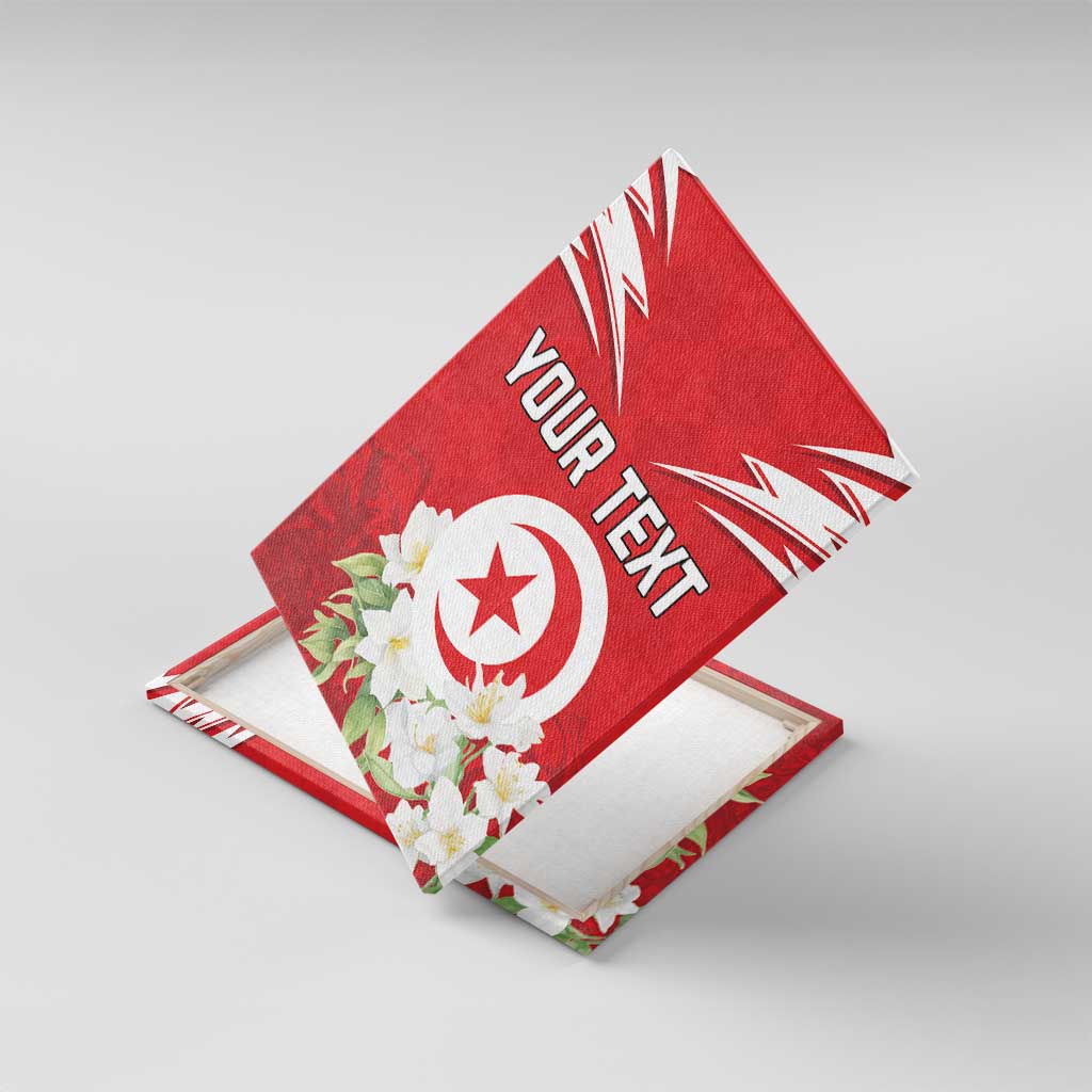 Personalized Tunisia Canvas Wall Art Jasmine Flower and Emblem - Wonder Print Shop