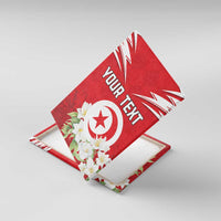 Personalized Tunisia Canvas Wall Art Jasmine Flower and Emblem - Wonder Print Shop