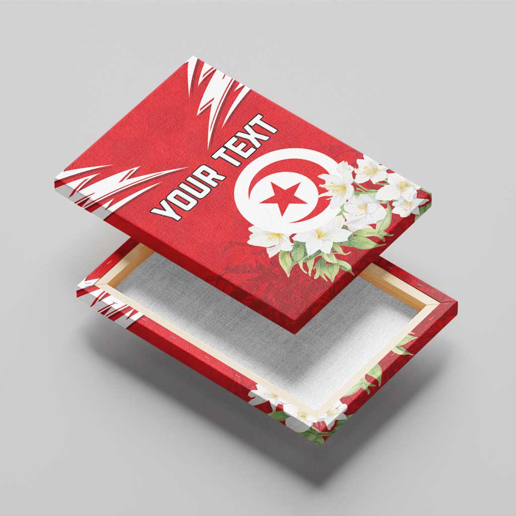 Personalized Tunisia Canvas Wall Art Jasmine Flower and Emblem - Wonder Print Shop