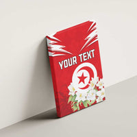 Personalized Tunisia Canvas Wall Art Jasmine Flower and Emblem - Wonder Print Shop