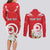Personalized Tunisia Couples Matching Long Sleeve Bodycon Dress and Long Sleeve Button Shirt Jasmine Flower and Emblem - Wonder Print Shop