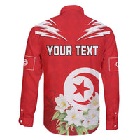 Personalized Tunisia Family Matching Long Sleeve Bodycon Dress and Hawaiian Shirt Jasmine Flower and Emblem - Wonder Print Shop