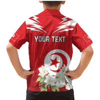 Personalized Tunisia Family Matching Mermaid Dress and Hawaiian Shirt Jasmine Flower and Emblem - Wonder Print Shop