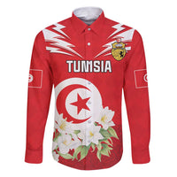 Personalized Tunisia Family Matching Puletasi and Hawaiian Shirt Jasmine Flower and Emblem - Wonder Print Shop