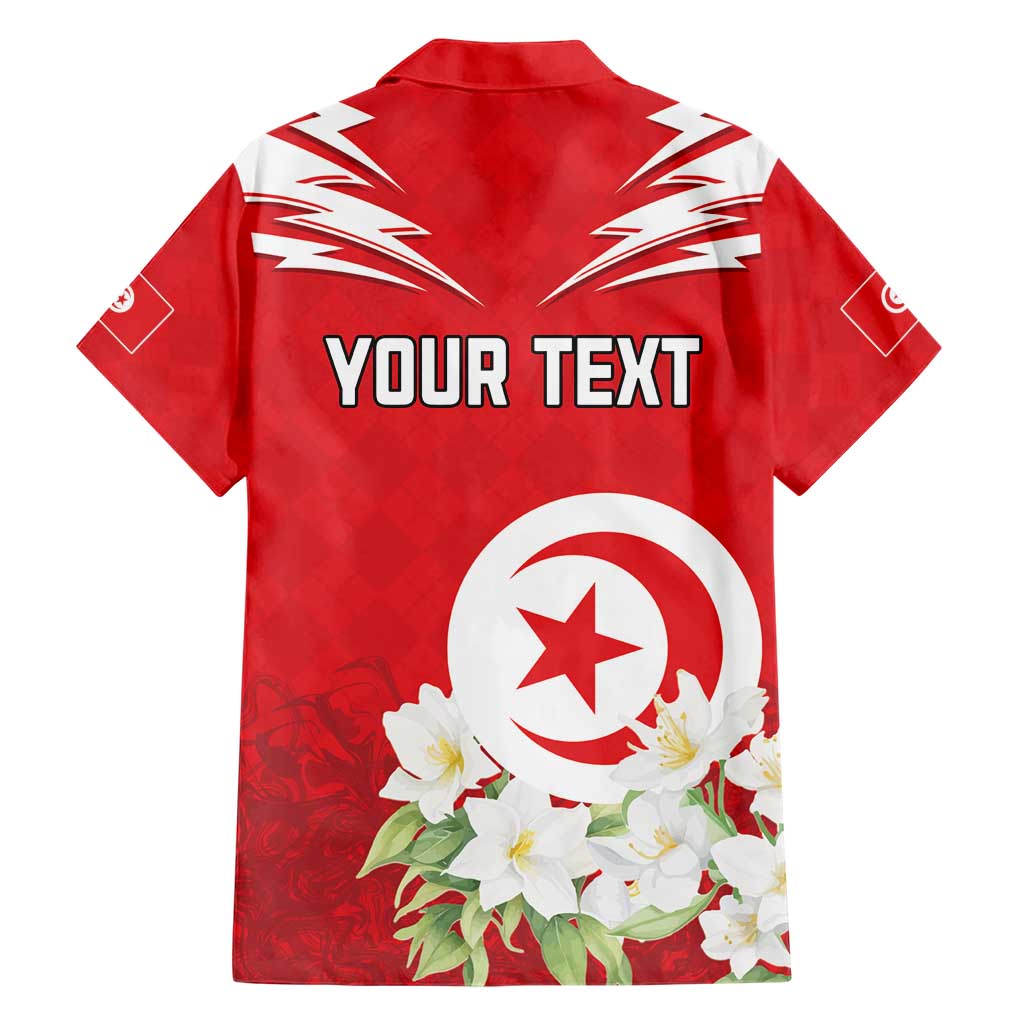 Personalized Tunisia Family Matching Short Sleeve Bodycon Dress and Hawaiian Shirt Jasmine Flower and Emblem - Wonder Print Shop