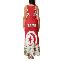 Personalized Tunisia Family Matching Tank Maxi Dress and Hawaiian Shirt Jasmine Flower and Emblem - Wonder Print Shop