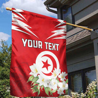 Personalized Tunisia Garden Flag Jasmine Flower and Emblem - Wonder Print Shop