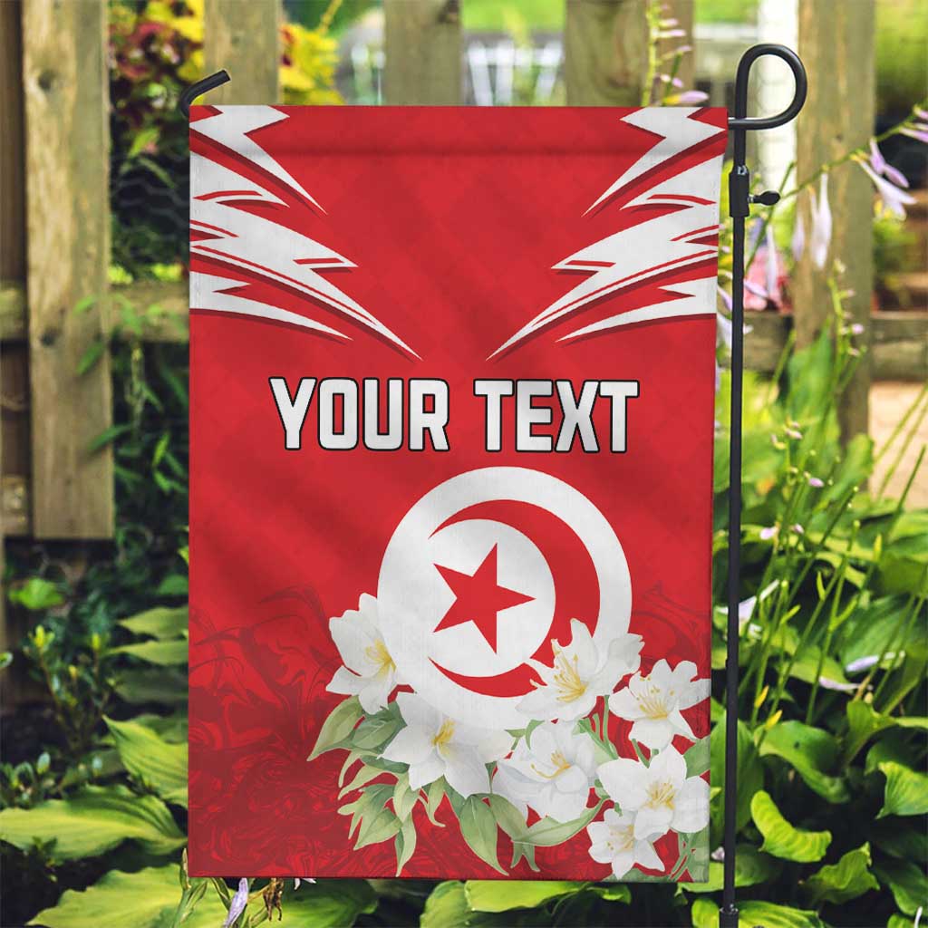 Personalized Tunisia Garden Flag Jasmine Flower and Emblem - Wonder Print Shop